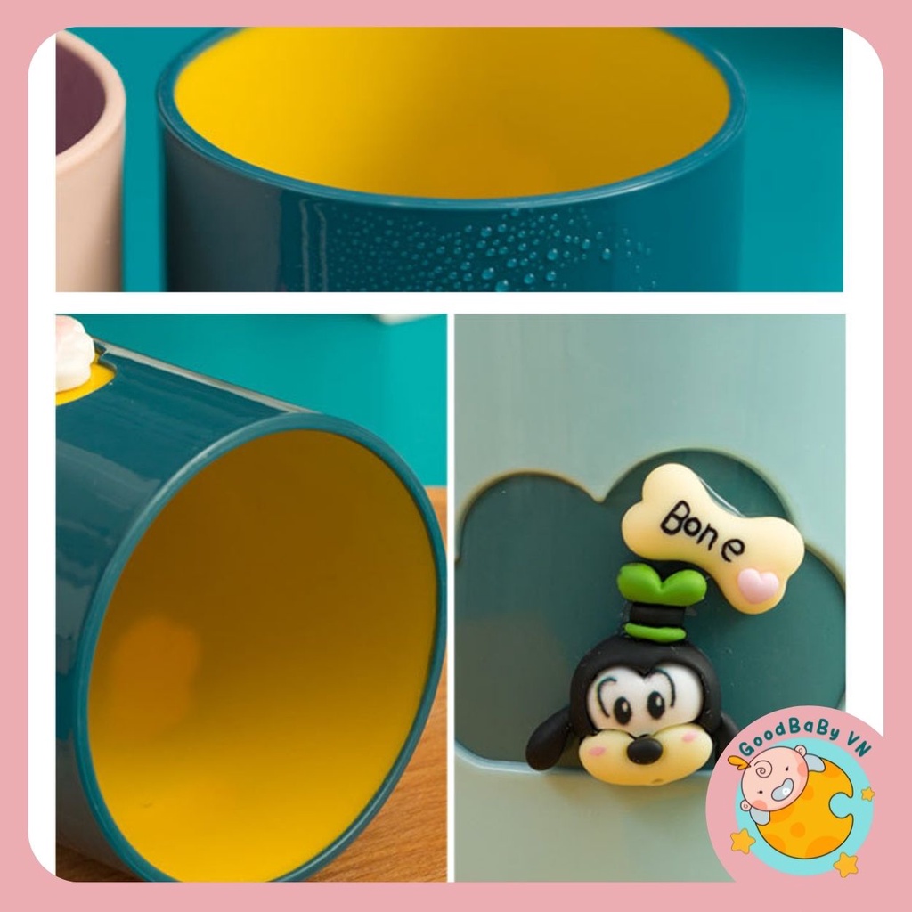 Dụng cụ bóp kem đánh răng tự động kèm cốc đánh răng cho bé hoạt hình dễ thường Goodbabyvn