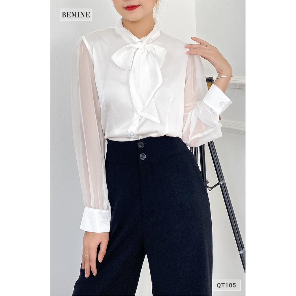 Quần tây nữ công sở BEMINE thiết kế ống suông màu đen QT105DEN