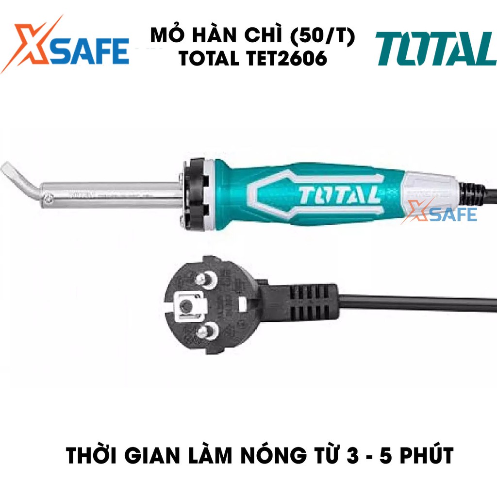 Mỏ hàn chì TOTAL TET2606 công suất 60W  Hàn nhiệt cầm tay điện áp 220-240V, làm nóng từ 3-5ph - Chính hãng