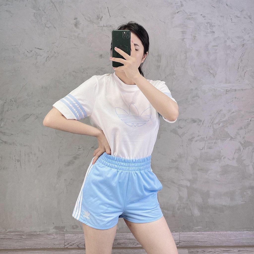 (HÀNG XUẤT XỊN) Quần short xanh da trời 502 3-Stripes short Clear Blue Sky Made in Cambodia full tag code  Size S M L