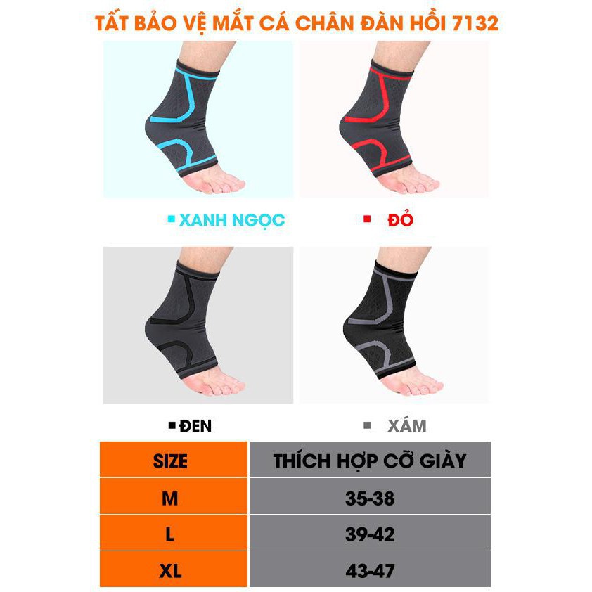 Cuốn bảo vệ mắt cá chân thể thao Aolikes AL7132 xám đen anhtra184