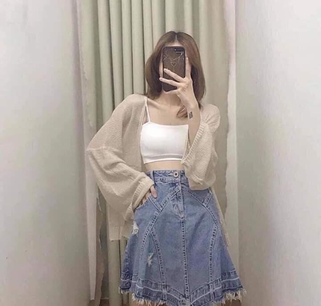 ÁO KHOÁC CARDIGAN LEN LƯỚI TAY RỘNG ĐẸP | BigBuy360 - bigbuy360.vn