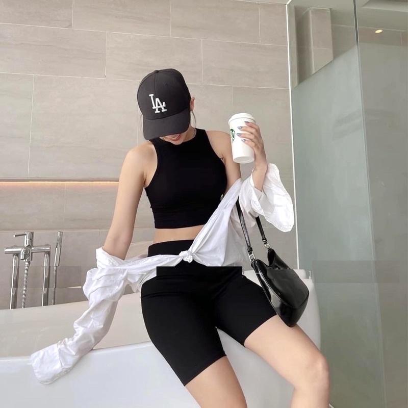 Áo 3 Lỗ Croptop Thun Tăm L.Y Store Nữ [FREESHIP]  Phông body dáng ôm trơn màu ĐEN | TRẮNG | BE Ulzzang