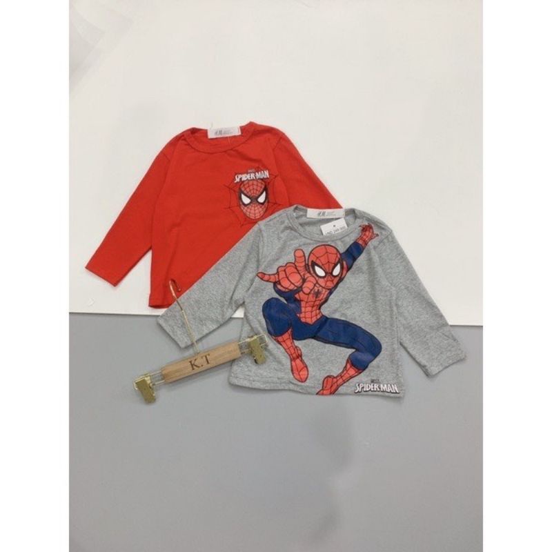 COMBO 2 ÁO NHỆN DÀI TAY CHO BÉ TRAI MÀ GHI VÀ ĐỎ