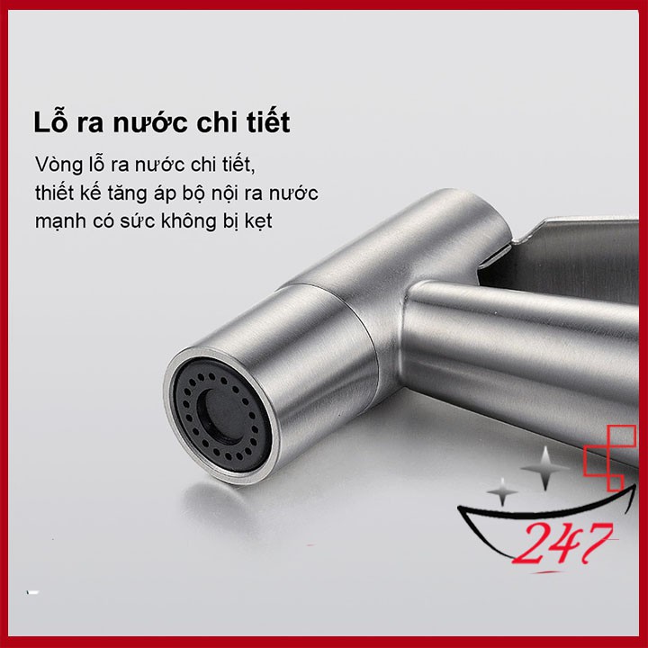 Bộ vòi xịt vệ sinh inox 304 thiết kế nhỏ gọn ,tiện lợi  ,khả năng chống gỉ sét oxi hóa cực tốt .