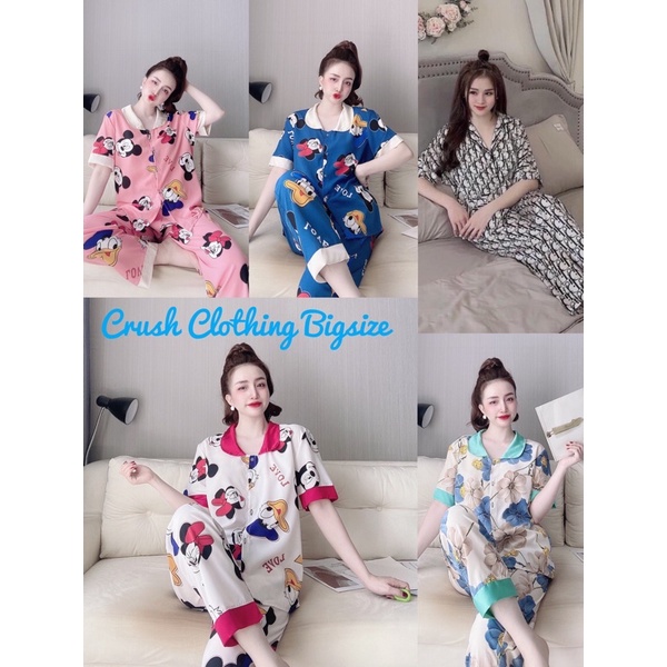 [Mẫu Đẹp] Pyjama Đồ BộTNQD 2 Túi Bigsize 55-100kg Diện cực Đẹp Chất lụa Nhật Cao Cấp