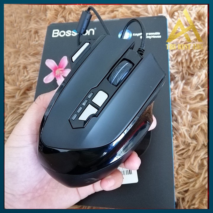 Chuột Máy Vi Tính Laptop Mouse Chơi Game BOSSTON GM900 Đèn LED 7 Màu - Chuột Gaming Có Dây Chuyên Game