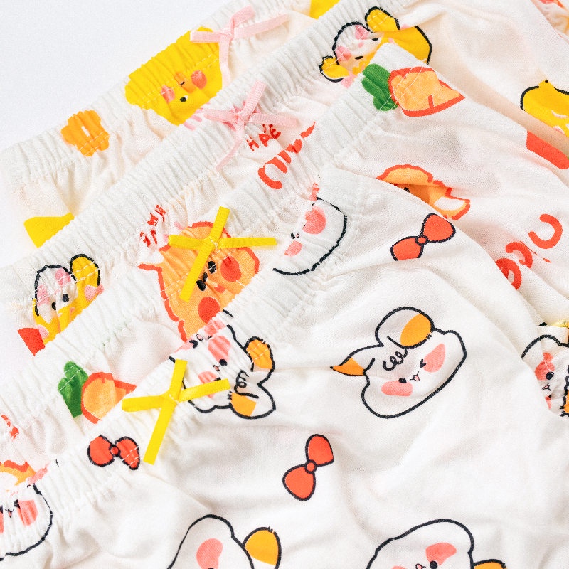 Quần lót cotton mặc tã LUCKY BIG CAT cho bé gái sơ sinh vừa và nhỏ 0-3 tuổi