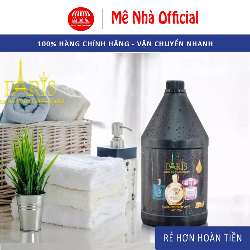 Nước Giặt Xả Paris 3,6L, Hương Nước Hoa, Nước giặt Xả Hương Nước Hoa, Tẩy Siêu Sạch, An Toàn Cho Da
