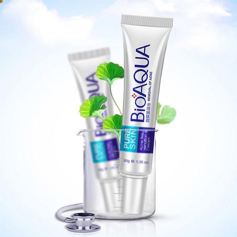 Kem Hỗ Trợ Giảm mụn trứng cá và vết sẹo BIOAQUA Pure Skin