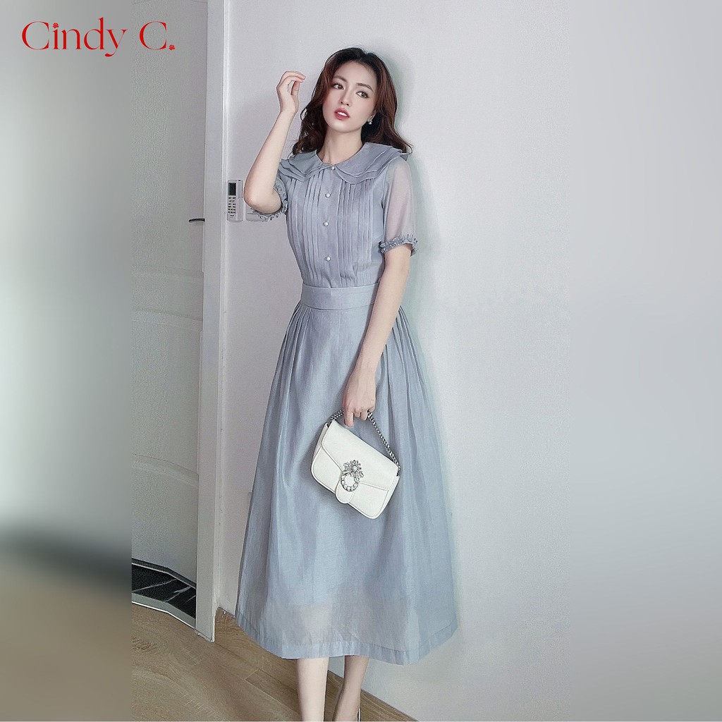 [94] Áo và Chân Váy Chloe CINDY C tay lỡ, thiết kế xếp ly nữ tính 546GY01/ 247GY01