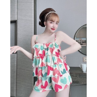 Bộ đùi lụa latin 4 tầng hoạ tiết siêu xinh (MS : D22)