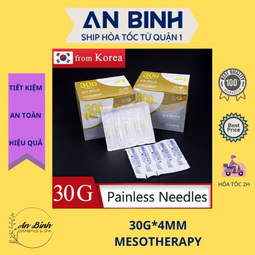 (Q1-HCM) |1 Cây| Đầu Kim Tiêm Meso 30G-4mm Tiêm Dưỡng Chất HA-DNA Cá Hồi - Đầu Kim Nano Siêu Nhỏ Tiêm Căng Bóng Da