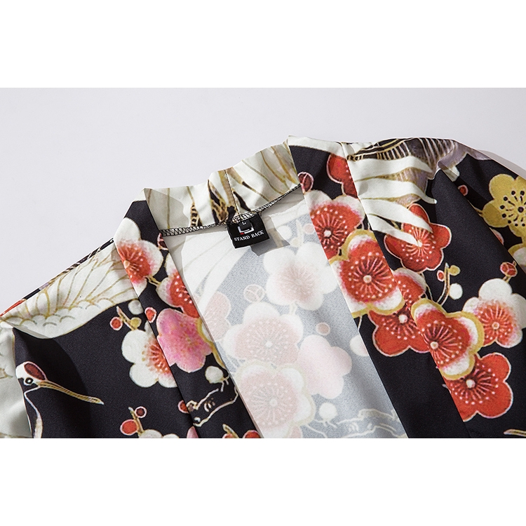 Bebovizi Fashion Swan Women Men's Kimono Outer Blouse Japanese Loose Harajuku Beach Unisex Clothes | BigBuy360 - bigbuy360.vn