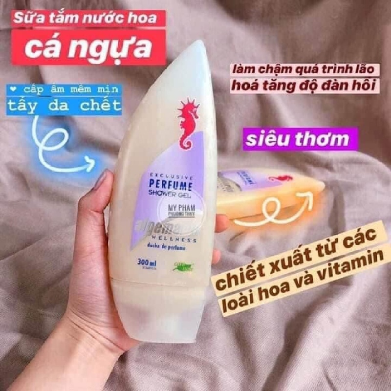 Sữa tắm ❤️FREESHIP❤️ Sữa Dưỡng Da Cá Ngựa Algemarin Perfume 300ml sp28