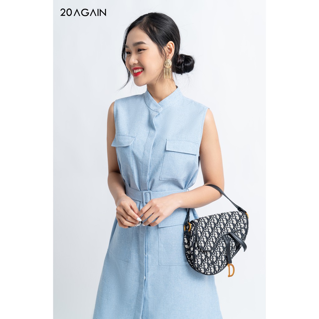 [Mã WABR0101 giảm 10% đơn 99K] Đầm xòe tay ngắn túi ốp 20AGAIN, hàng thiết kế thanh lịch, năng động DXA1106 | BigBuy360 - bigbuy360.vn