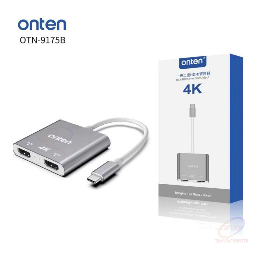 Cáp USB Type C ra 2 cổng HDMI ONTEN OTN-9175B