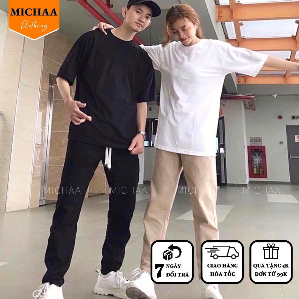 Quần KAKI TRƠN Nam Nữ Unisex Vải Loại 1 Co Giãn, Quần Bagge Kaki Ống Rộng Suông - MICHAA