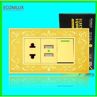 Bộ ổ cắm USB đa năng kèm công tắc và ổ cắm đơn