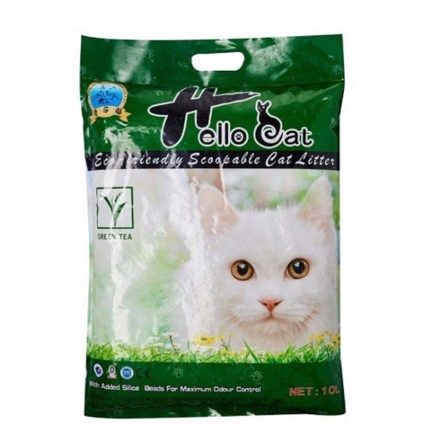 [10l] Cát vệ sinh cho mèo HELLO CAT - Chất lượng số 1 Shopee (Không bụi) Siêu vón &amp; Khử mùi tốt
