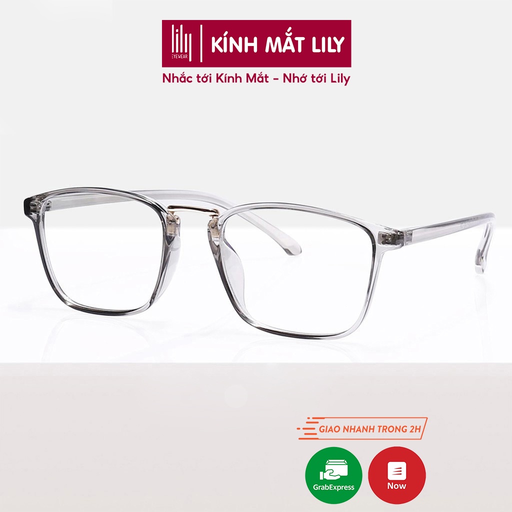  Gọng kính cận vuông nam nữ chất liệu nhựa dẻo phụ kiện thời trang Lilyeyewear 210