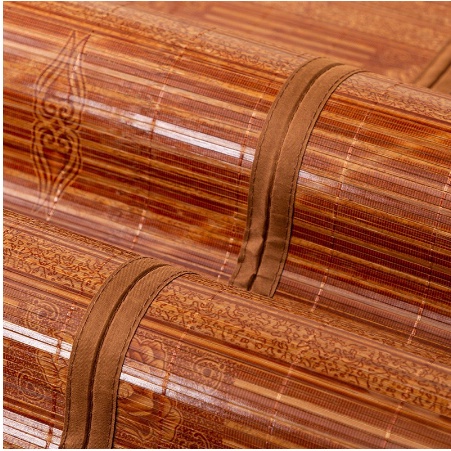 Chiếu trúc tăm vân gỗ in hoa mát lạnh mùa hè màu gỗ - Họa Tiết Ngẫu Nhiên