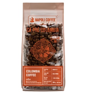 Cà phê arabica colombia hương vị cổ điển chua thanh vị nho rang nguyên hạt pha máy/phin túi 250g