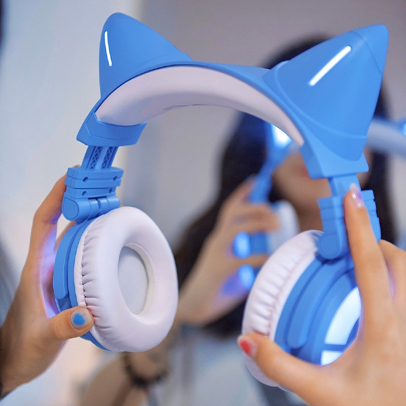 Tai nghe tai mèo YOWU cat ear headphone phiên bản Elf  Demon Dance Blue