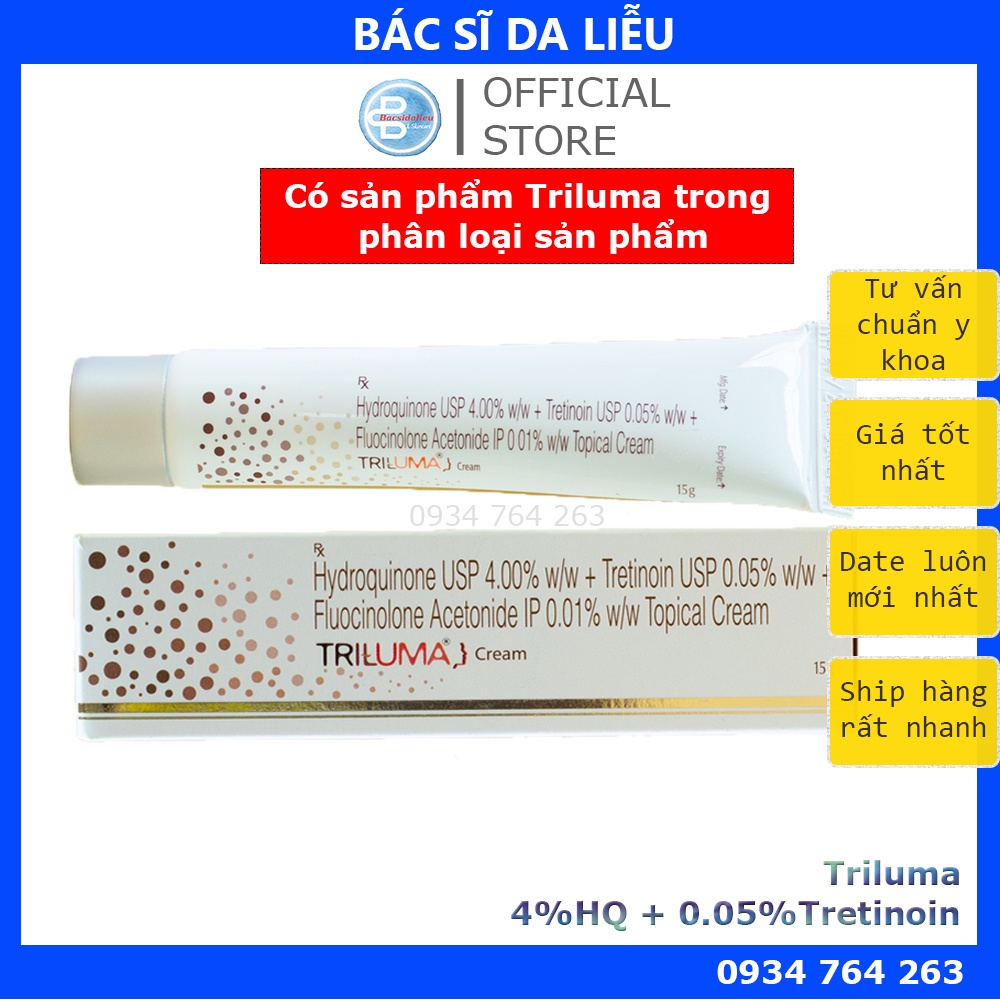 Melapik cream (20g) kem giảm nám 2% hydroquine và 0.025% tretinoin - hết nám, mờ thâm (Triluma, biluma, aret)