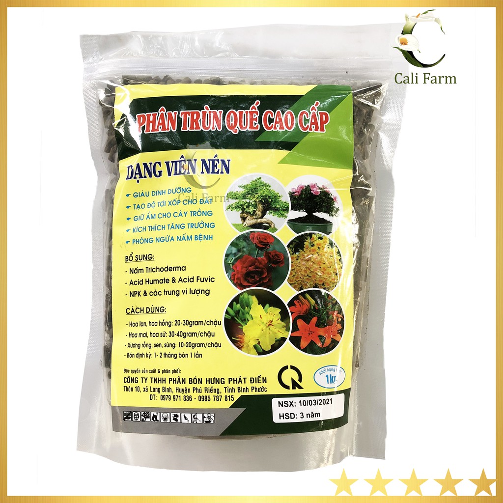 Phân Trùn Quế Cao Cấp Dạng Viên Nén 1Kg