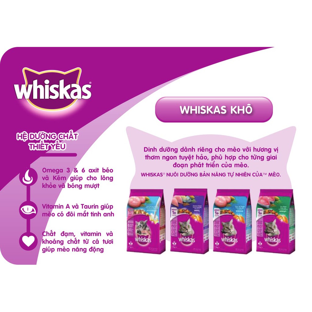 Thức ăn cho mèo Whiskas vị cá thu túi 400g