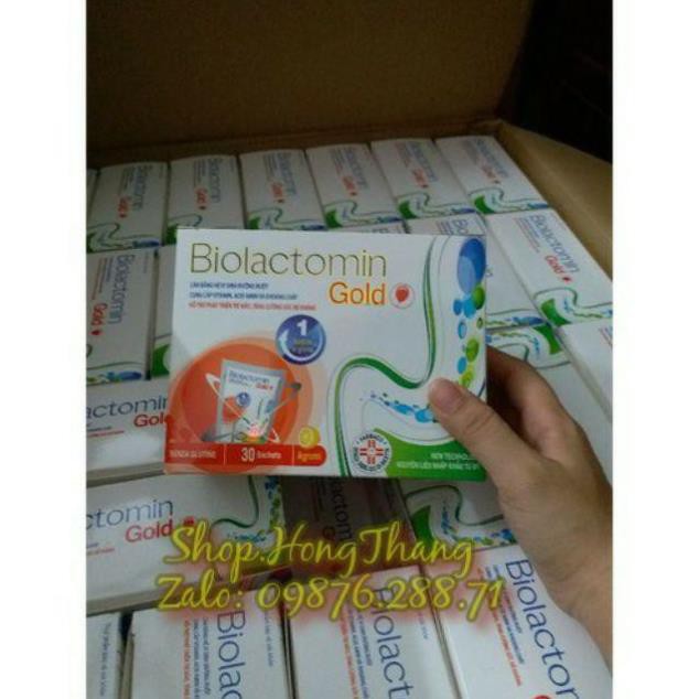 Cốm Biolactomin gold hỗ trợ tiêu hóa trẻ biếng ăn kém hấp thụ hộp 20 gói