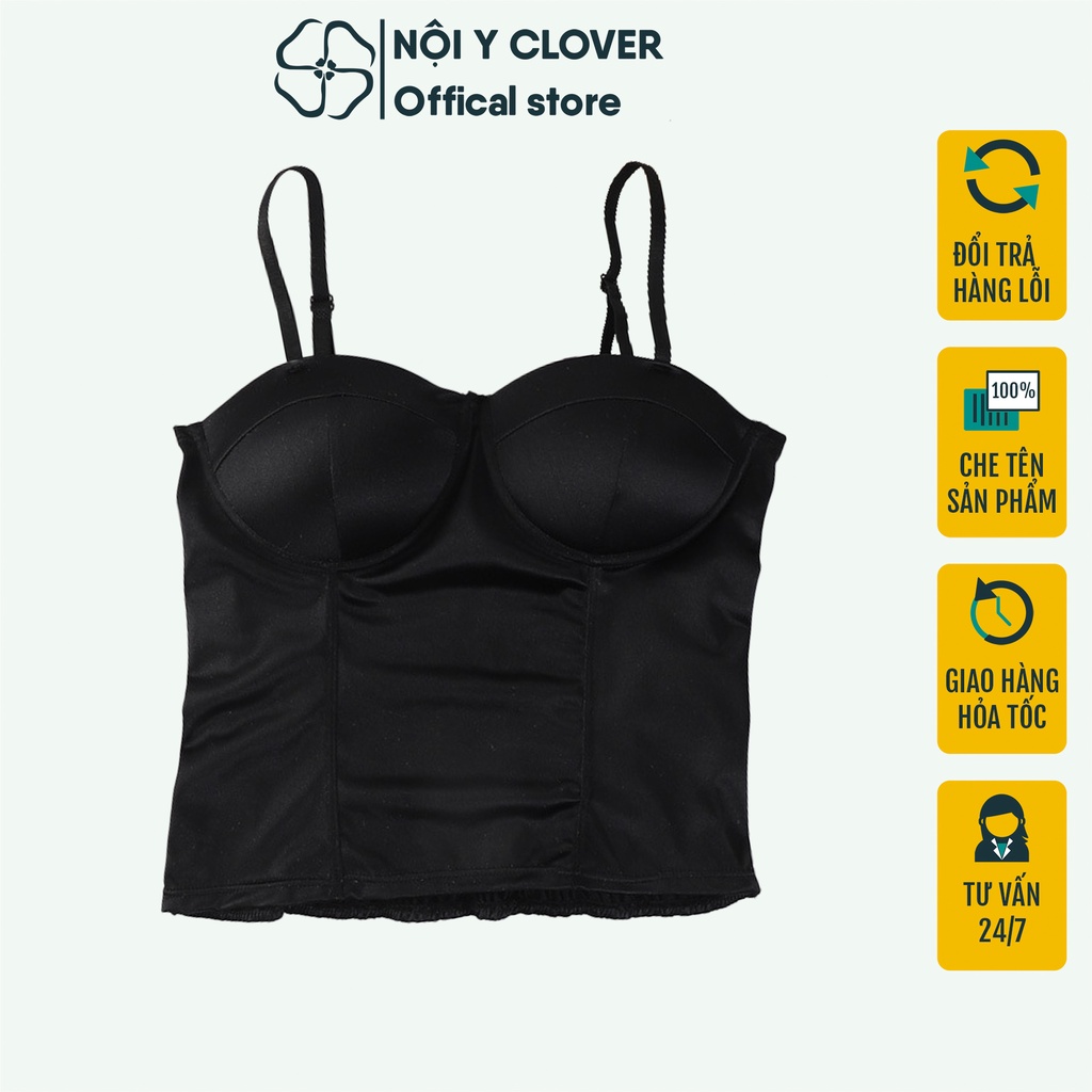 Áo Lót Nữ Áo Bra Đệm Lót Su Satin Phi Bóng Bản Lớn Thun Nhúng Sau Lưng - 0881