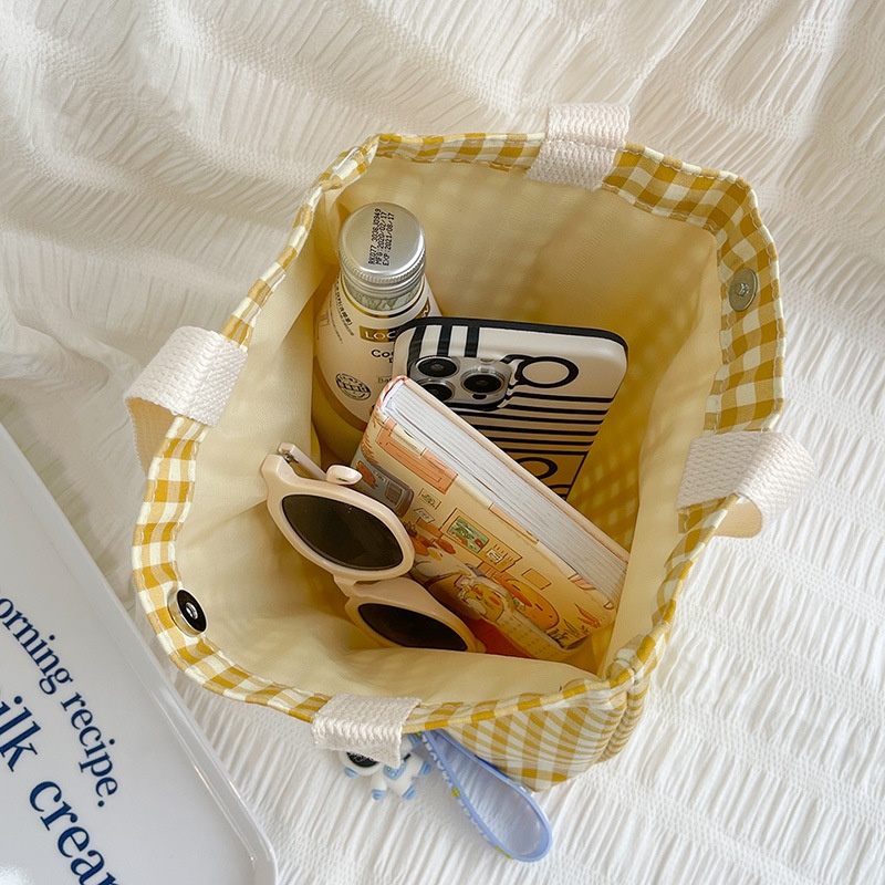 Túi vải hoạ tiết Caro, Túi xách Tote 2022 siêu xinh