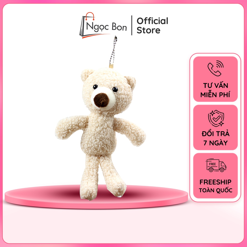 Móc khoá gấu bông treo balo cute dễ thương xinh xắn, móc chìa khoá đôi đẹp, phụ kiện cặp túi xách