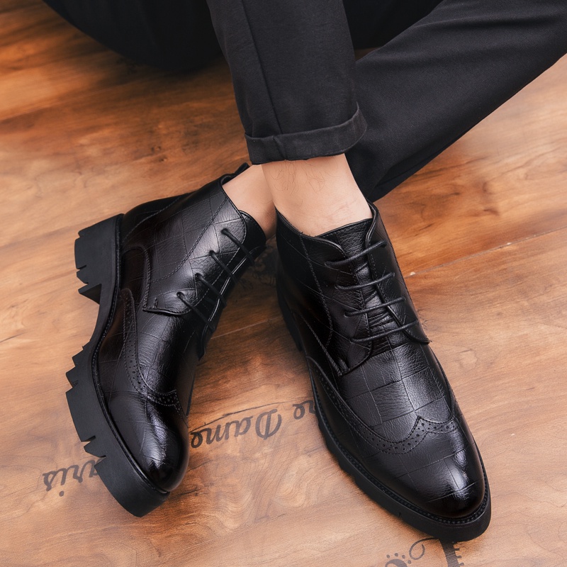 Giày bốt da cổ cao có khóa kéo phong cách cổ điển thời trang cho nam
 | BigBuy360 - bigbuy360.vn