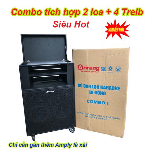 Combo Thùng Loa Arirang 2 bass 25cm có sẵn loa - hàng chính hãng