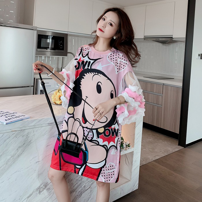 Đầm suông big size họa tiết quảng châu