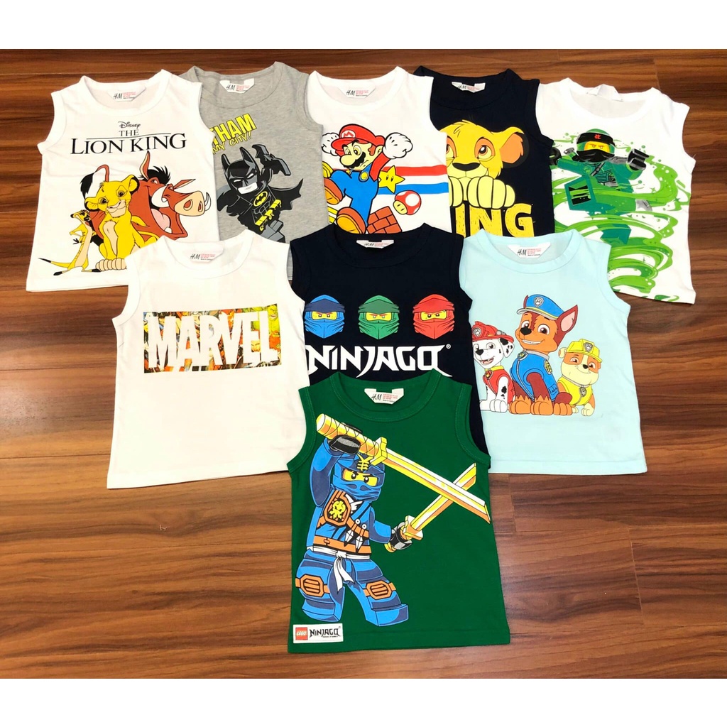 Set 3 áo ba lỗ siêu nhân bé thích mê