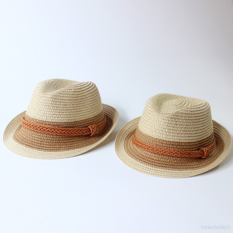 Mũ Cói Chống Nắng Màu Sắc Tương Phản Phù Hợp Đi Biển Dành Cho Mẹ Và Bé