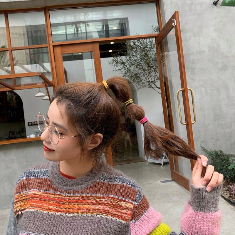 Sét 10 dây cột tóc co giãn phong cách Hàn Quốc cho nữ