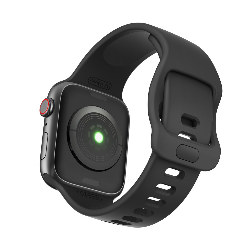 Dây Silicone Khóa Kim Loại Cho Đồng Hồ Apple Watch Series 8 ultra 7 6 5 4 3 2 38mm 42mm Iwatch 44mm 40mm 41mm45mm49mm