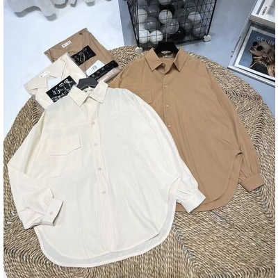 áo sơ mi nữ form rộng bo tay 1 nắp túi vạt đuôi tôm ( Ảnh thật trải sàn)