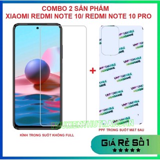 Xiaomi Redmi Note 10 Note 10S Note 10 Pro - kính cường lực trong suốt không full màn + dán ppf mặt sau trong suốt
