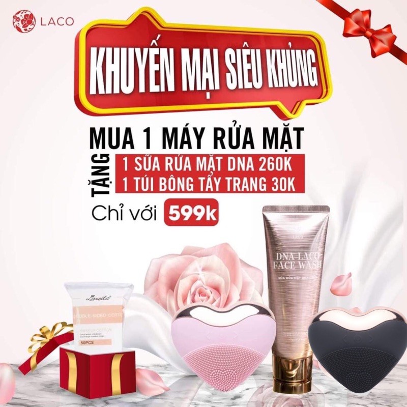 MÁY RỬA MẶT LACO LUXURY nâng cơ, rửa mặt, đẩy tinh chất, tăng sinh collagen dưới da, đánh tan nọng cằm) | BigBuy360 - bigbuy360.vn