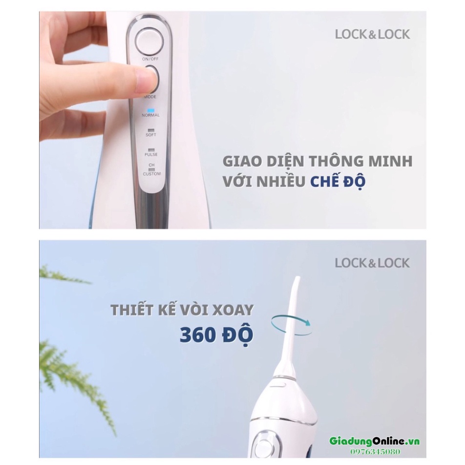 [Lock&amp;Lock] Máy Tăm Nước Không Dây Cordless Oral Irrigator ENR156BLU