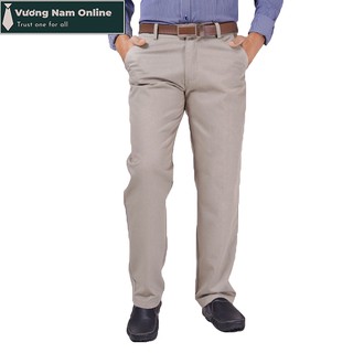 Quần kaki nam trung niên đẹp ống suông cao cấp vải dày form chuẩn VN42C