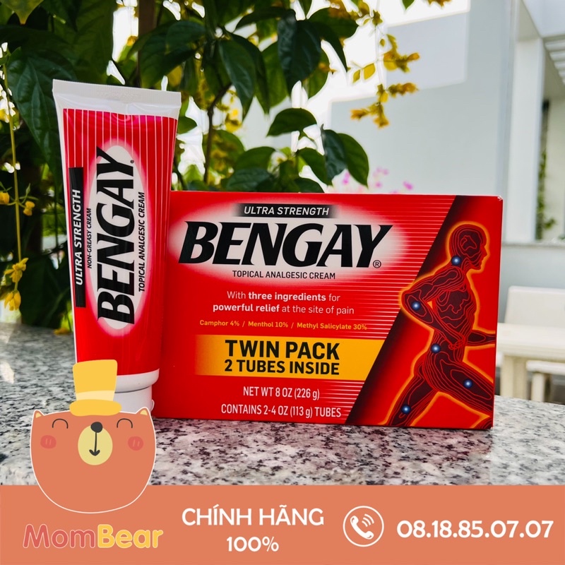 Kem xoa bóp giảm đau Ultra Strength Bengay - hộp 2 tuýp 113g