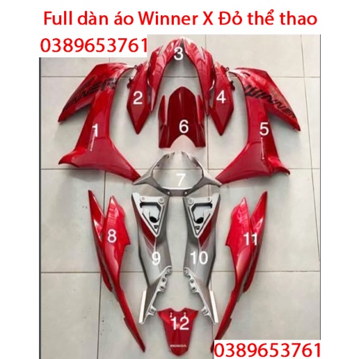 Dàn áo Winner X bản Đỏ thể thao (full bộ) Zin chính hãng Honda