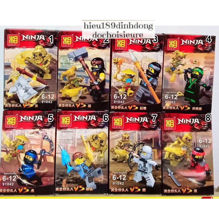 Lắp ráp xếp hình lego ninjago 91042 : 16 mẫu ninja hot đại chiến xương vàng golden